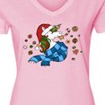 thumbnail image 4 of Inktastic Cute Christmas Unicorn with Cookies Women's V-Neck T-Shirt, 4 of 5