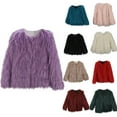 thumbnail image 3 of Qeaghou Womens Cropped Faux Fur Coat Winter Warm Fuzzy Fluffy Teddy Jacket Fall Long Sleeve Open Front Casual Short Cardigans Deals Of The Week Clearance, 3 of 4