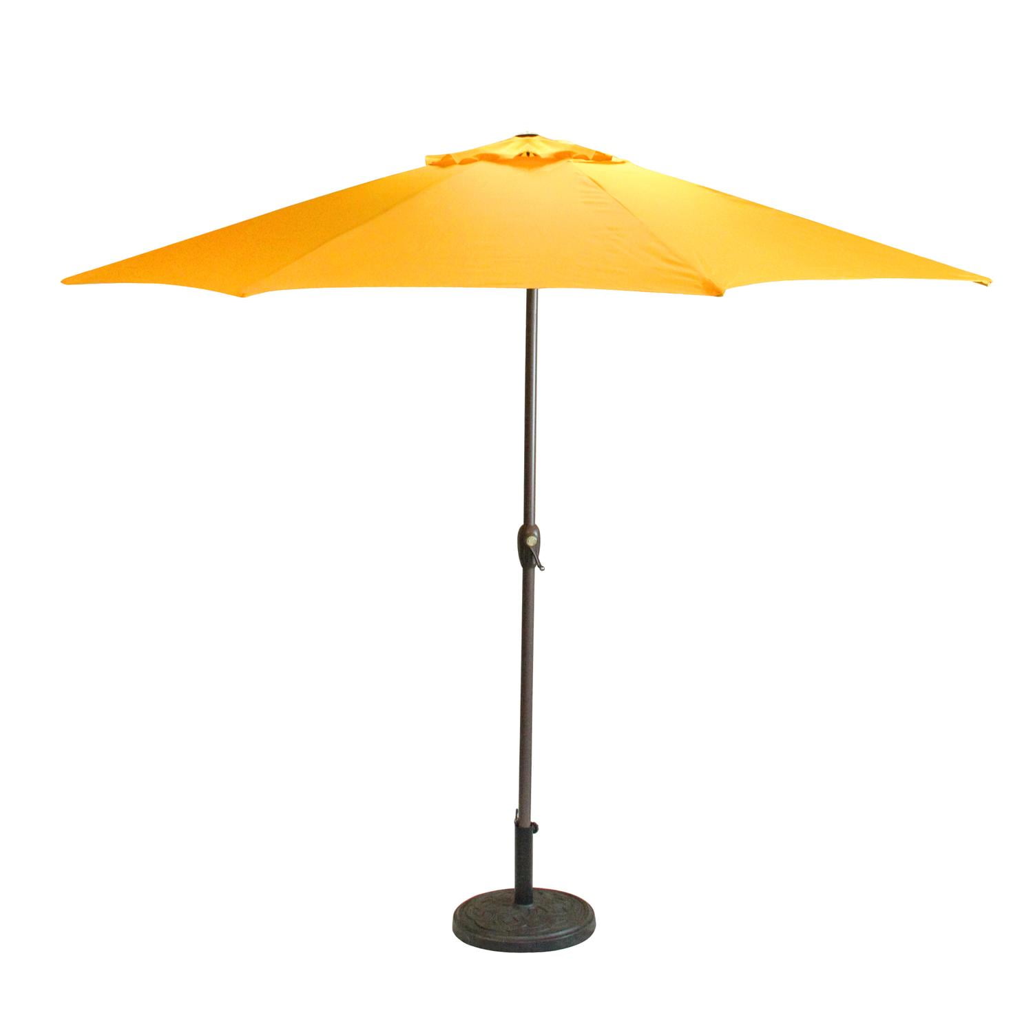 9' Outdoor Patio Market Umbrella with Hand Crank and Tilt Yellow