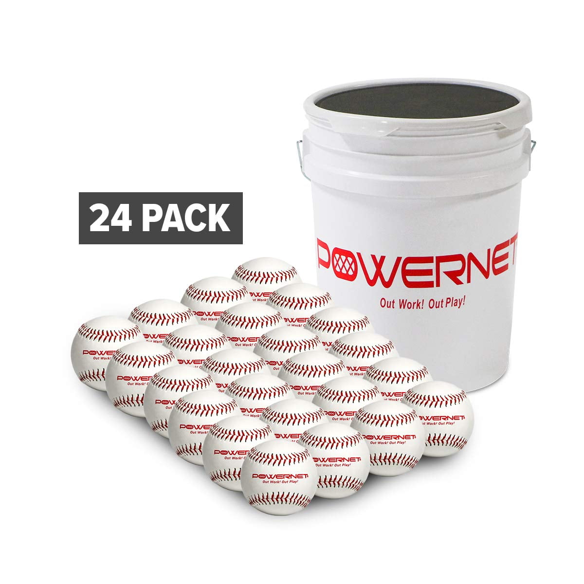 Bucket with Cushioned Seat and Baseball Bundle 24 Baseballs