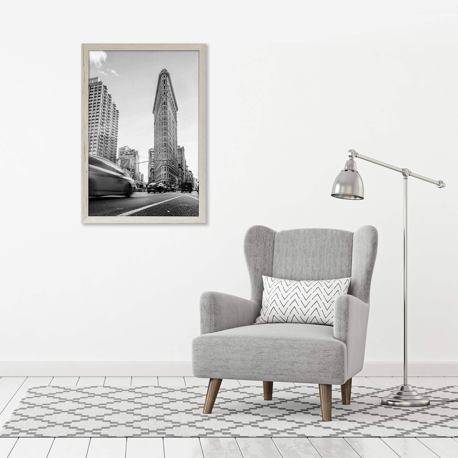 Americanflat 24x36 Poster Frame in Grey with Polished Plexiglass - Horizontal and Vertical Formats with Included Hanging Hardware