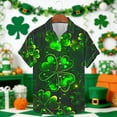 thumbnail image 4 of Chemise à Manches Courtes Imprimée pour la Saint-Patrick pour Hommes, Blouse Décontractée à Col Rabattu, T-Shirt Graphique de Fête pour Célébration Irlandaise, 4 of 5
