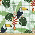 thumbnail image 2 of Ambesonne Tropical Fabric by the Yard Upholstery, Flowers and Toucan Birds, 1 Yard, Multicolor, 2 of 5