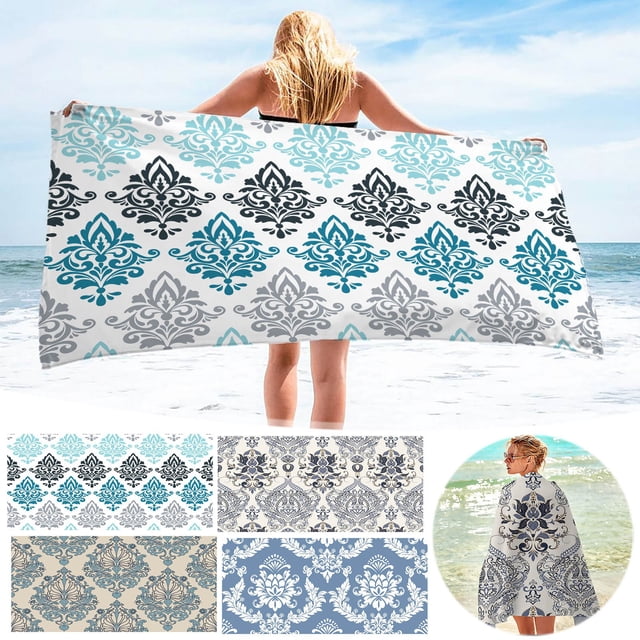 Fiudx Toalla de Playa de Microfibra, Ligera, Resistente a La Arena, de Secado Rápido, Multiusos para Viajes, Piscina y Senderismo, Compacta y Portátil, Suave y Absorbente, Tamaño 76 X 152 Cm.