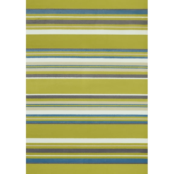 United Weavers Panama Jack Island Breeze Windward Striped Lime Woven Polypropylene Area Rug