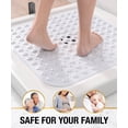 thumbnail image 6 of HITSLAM Shower Mat Non Slip,21x21 Bathtub Mat with Suction Cups and Drain Holes,Machine Washable Bathroom Shower Stall Floor Mat,Soft on Feet,White, 6 of 8