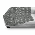 thumbnail image 3 of Turtle Soft Flannel Fleece Throw Blanket, Monochrome Detailed Hand Drawn Oriental Motif Mandala Inspired Shells, Cozy Plush for Indoor and Outdoor Use, 70" x 90", Blue Grey White, by Ambesonne, 3 of 6