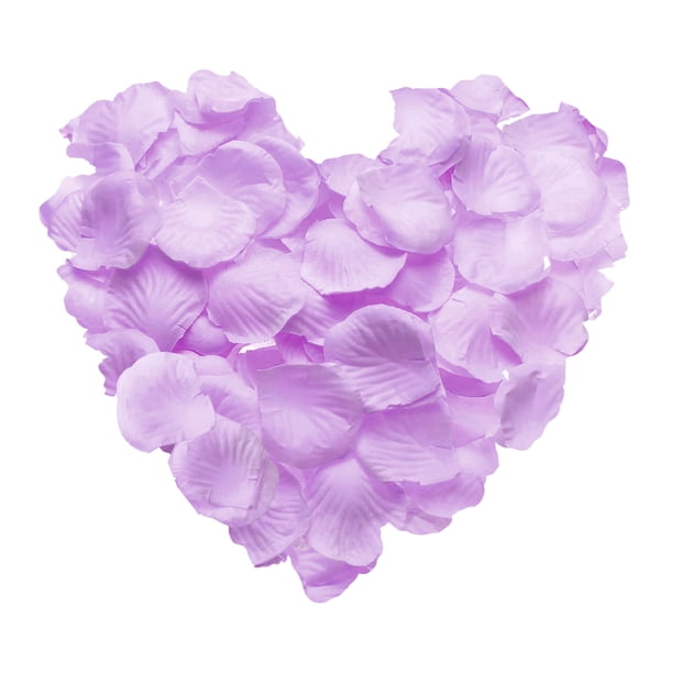 Uxcell 1000 piezas de pétalos de rosa artificiales, pétalos de flores de seda falsos para decoración de bodas, fiestas, propuestas y aniversarios, púrpura claro