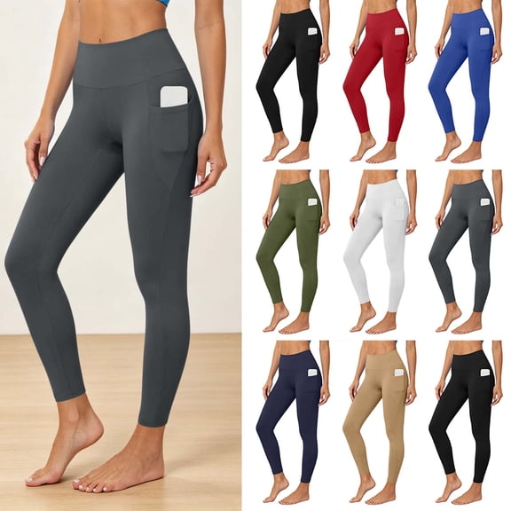 Yutgune High Waisted Tight Leggings For Women Tummy Control Leggings Yoga Pants Women Workout Leggings For Women Gym Leggings With Side Pockets