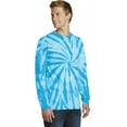 thumbnail image 4 of Port & Company Tie Dye Long Sleeve Tee-S (Turquoise), 4 of 6