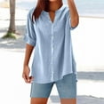thumbnail image 2 of Blouses for Women Dressy Casual Casual Women's Shirt With Button Design For Everyday Wear Athletic Shirts Women Long Sleeve 2x Shirts Plaid Lace Shirt Soft plus Tunic Tech Medium Neon Wolf Blue XL, 2 of 4