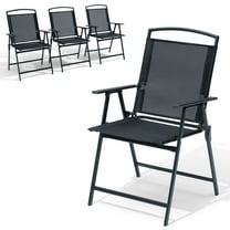 Pellebant Black Patio Outdoor Folding Dining Chairs Set of 4