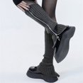 thumbnail image 2 of Calcetines de lana para niñas, otoño e invierno, largos, para mujer, con cremallera, cálidos, de color sólido, para todo tipo de combinaciones, 2 of 5