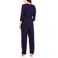 thumbnail image 2 of NY Collection Womens Petites Matte Jersey Belted Jumpsuit, 2 of 2