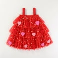 thumbnail image 2 of Splozh Little Girls Dresses 1-8 Years Toddler Baby Girl Valentines Day Outfit Heart Sleeveless Layered Tulle Tutu Dress Summer Clothes,Red,2-3 Years, 2 of 9
