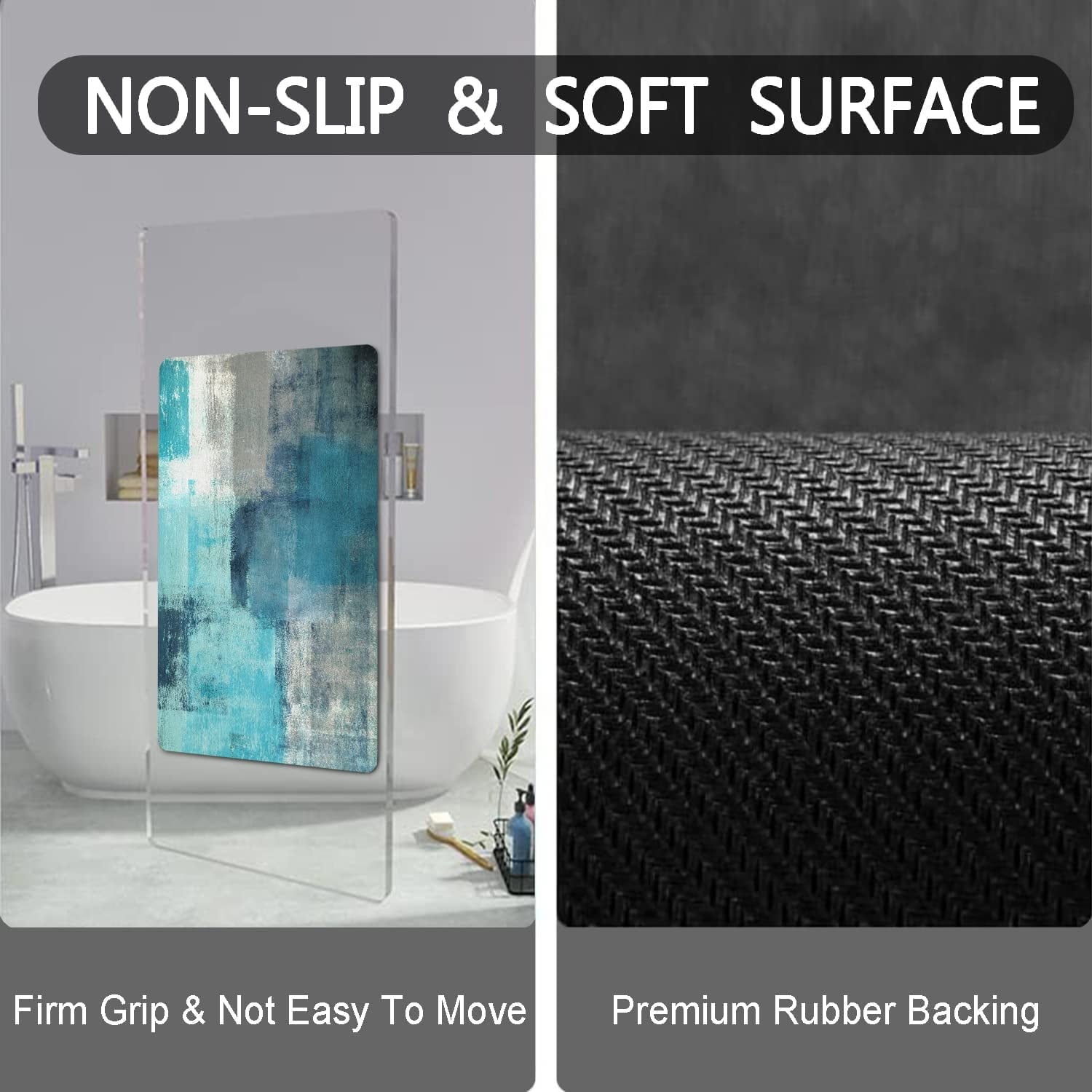 SOCOOL Bathroom Rugs, 55x20 Rubber Non Slip Super Absorbent Thin