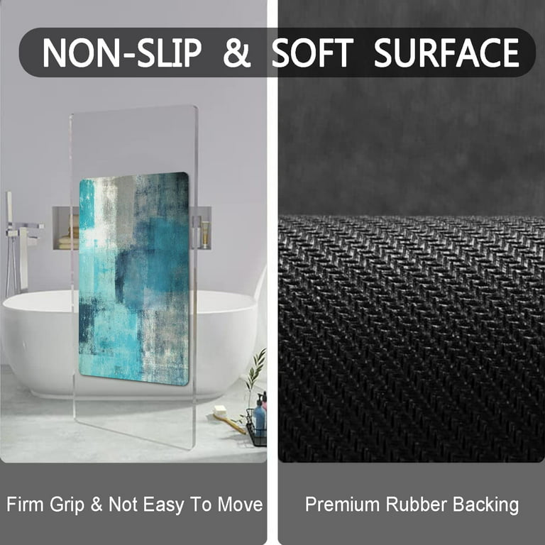 Marble Blue Bathroom Mat Anti-slip Water Absorbent Mat For