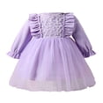 thumbnail image 1 of Long Sleeve Princess Dress with Tulle Patchwork for Girls, 1 of 8