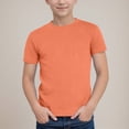 thumbnail image 2 of NIEWTR Baby Toddler Solid Color Short Sleeve T-Shirts for Boys Boys Summer Basic Cotton Crewneck Tee Shirt Tops（Gold,3-4 Years), 2 of 7