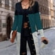 thumbnail image 1 of Suéter de punto con cuello en V para mujer, estilo europeo y americano, con contraste de primavera y otoño, 1 of 6