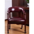 thumbnail image 3 of Pemberly Row Faux Leather Executive Mobile Guest Chair in Burgundy, 3 of 9