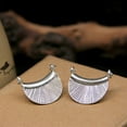 thumbnail image 6 of QQTDFG 925 Sterling Silver Boho Leaf Huggie Hoop Earrings F0423-default, 6 of 7