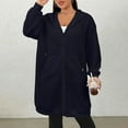 thumbnail image 5 of FDGIU Women's Oversized Zip Up Long Hoodie - Lightweight Fleece Long Tunic Jacket with Pockets, Winter Warm Cozy Sweatshirt, 5 of 5