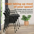 thumbnail image 6 of CLATINA Black Waiting Room Chair with Wheels Mesh Back Stacking Arm Chairs with Upholstered Fabric Seat and Ergonomic Lumber Support for Office School Church Guest Reception, 6 of 8