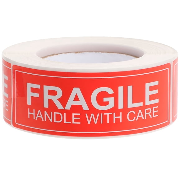 CCOCC 1 Roll of Fragile Handle With Care Sticky Label Stickers Warning Labels Shipping Tape for Shipping Packing