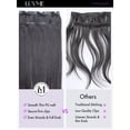 thumbnail image 4 of LUVME Straight Seamless 110g 7Pcs Clip in Hair Extensions Full Max with 18inch Remy Human Hair Extensions, Natural Black 100% Real Soft Human Hair Extensions, 4 of 9