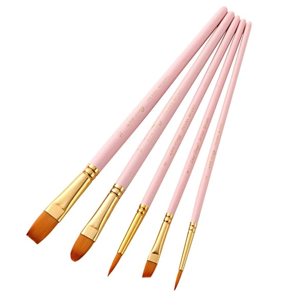 GOOHOCHY  5 Pcs Professional Paintbrush Oil Painting Brushes Pink Set Child