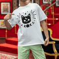 thumbnail image 2 of Playera Oversize con Diseño de Astro Cat Gatode Manga Corta Unisex  Blanca Cómoda, 2 of 5
