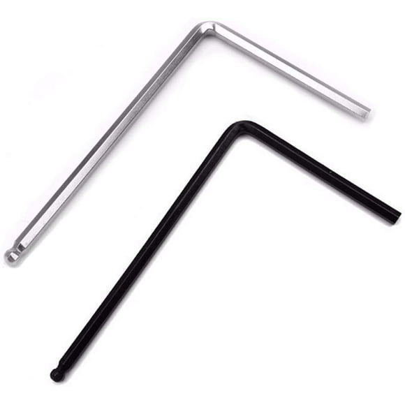 llaves para guitarra, cabeza de bola negra de 4 mm, cabeza de bola plateada de 5 mm, longitud 125 mm, ancho 75 mm, llave Allen para guitarra, para guitarra acústica Martin