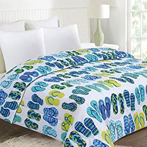Ashley Cooper Flip Flop Queen Comforter In Blue Walmart Com