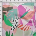 thumbnail image 4 of oneOone Cotton Poplin Medium Pink Fabric Geometric Abstract Shapes With Leaves Craft Projects Decor Fabric Printed By The Yard 56 Inch Wide, 4 of 4