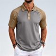 thumbnail image 6 of Fabrcox Mens Short Sleeve Polo Shirts Raglan Collared Golf Shirt for Men Color Block Regular Fit Casual Sports Men Athletic Shirt Khaki XL, 6 of 7