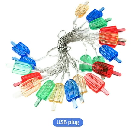 

Led Hanging Lights Ice Cream Night Light Colorful String Lights Holiday Home Room Decoration Ornaments Indoor Flashing Lights