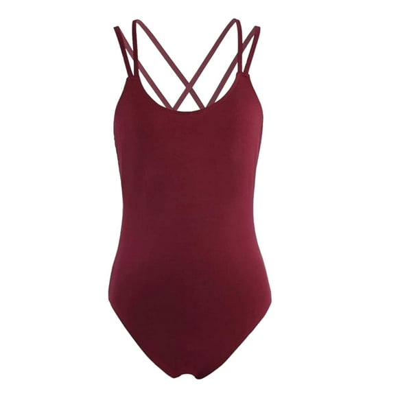 Eigraketly Ropa de baile de ballet agradable para la piel para una experiencia de baile cómoda y segura Leotardo de danza ballet Traje de baño Vino M