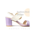 thumbnail image 4 of BLISSFUL STEP Slingback Block High Heel Sandals for Women Purple 8, 4 of 7