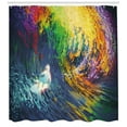 thumbnail image 3 of Ambesonne Ocean Shower Curtain, Exotic Surfer on Waves, 69"Wx70"L, Multicolor, 3 of 3