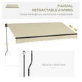 thumbnail image 4 of 12x10ft Retractable Awning, UV Resistant Sunshade for Patio, Beige & White, 4 of 8