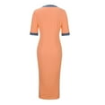 thumbnail image 4 of Funicet Robe d'Automne pour Femmes, Robe Décontractée pour Femmes, Robe Décontractée à Manches Courtes Col en V avec Poches et Boutons, Robe d'Automne pour Femmes, Robe Courte pour Femmes, 4 of 9