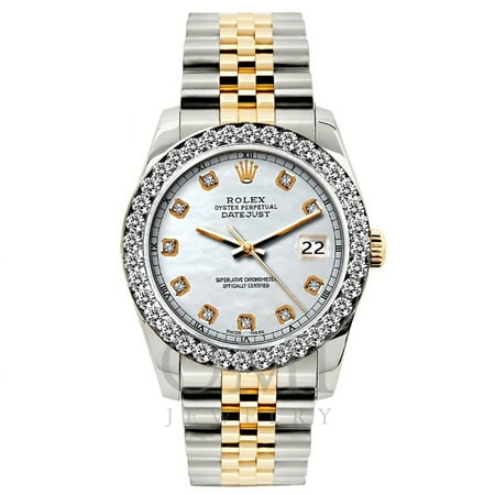 Rolex DateJust Diamond Watch, 26mm, two-tone Bracelet Solitude Dial w/ Diamond Bezel, Rolex, Adult, Female