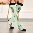 thumbnail image 5 of GZHJMY 1 Pair St. Patrick's Day Clover Compression Socks for Women Men, Knee High Stockings for Athletic Sports,Running,Travel, 5 of 7