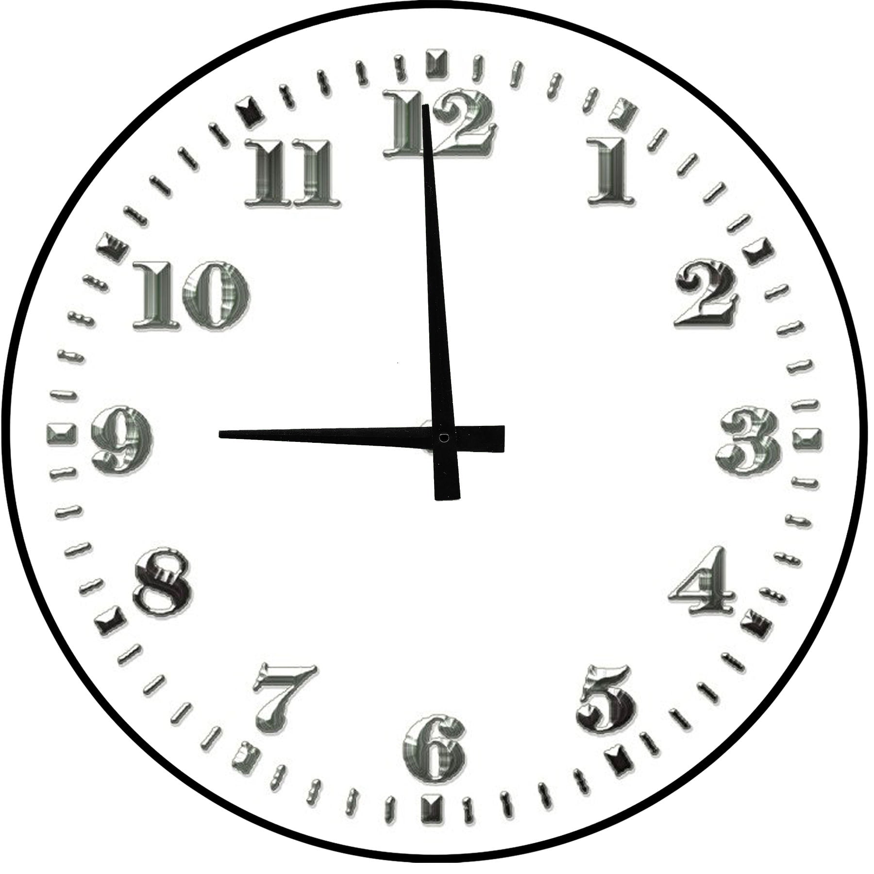 Large Wood Wall Clock 24 Inch Round White Minimalist Clock Round Small