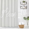 thumbnail image 2 of Decorative Get Clean Print - Easy Care Fabric Shower Curtain with Reinforced Buttonholes, for Bathroom Showers, Stalls and Bathtubs, Machine Washable - 72" x 72" - White/Stone Gray, 2 of 6