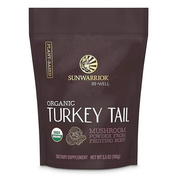 Sunwarrior Be Well Organic Turkey Tail Mushroom Powder, 3.5 oz (50 Servings)