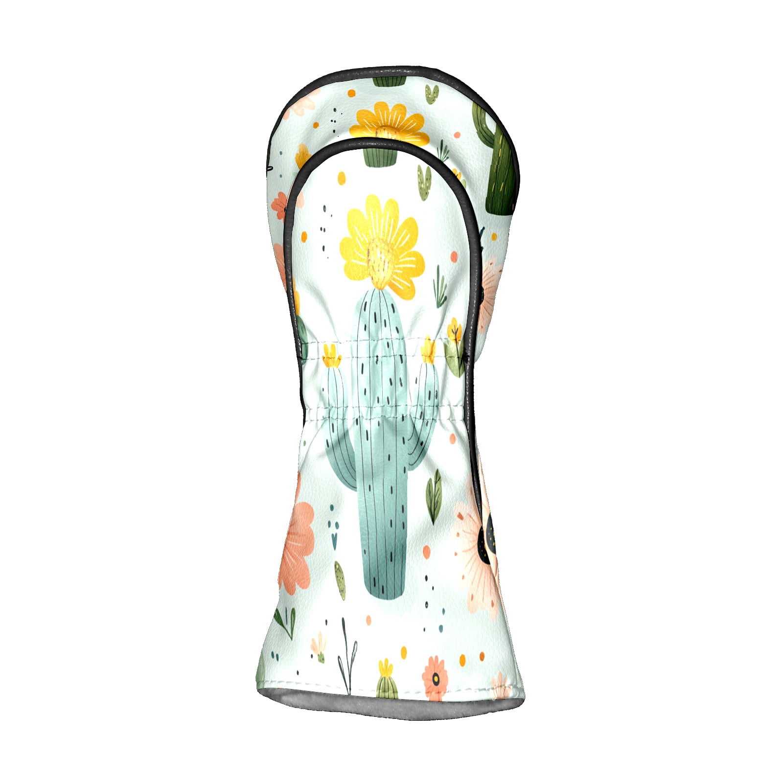 Golf Club Covers PU Leather Waterproof Head Covers for Fairway Woods Hybrids Cute Cactus