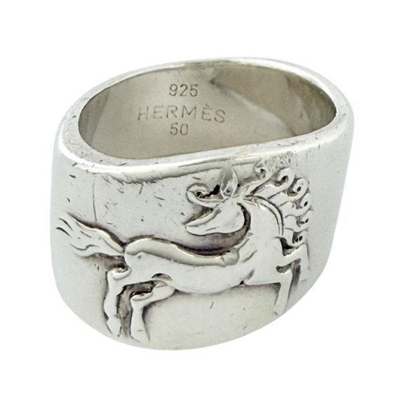 Pre-Owned Hermes Men's and Women's Gallop Horse Ring, Size 9.5