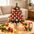 thumbnail image 3 of 49 Pcs Mini Christmas Ornaments for Mini Tree - 1.18" Shatterproof Small Hanging Balls Set for Xmas Holiday Table Wreath Decor (B), 3 of 8